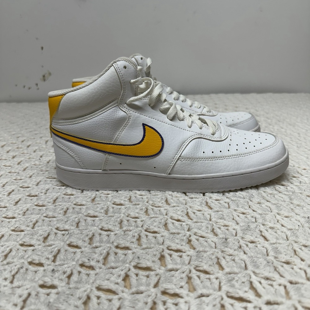 Nike Court Vision Shoes Mens Size 11.5 White Basketball Leather CD5466-102 - Picture 3 of 11